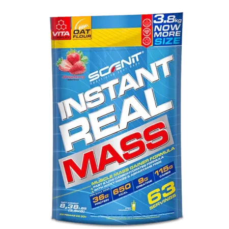 Instant Real Mass Gainer – 3,8 kg – Scenit Nutrition - Saveur Fraise | Scenit Nutrition | Gainer - Strong Nutrition Tunisia