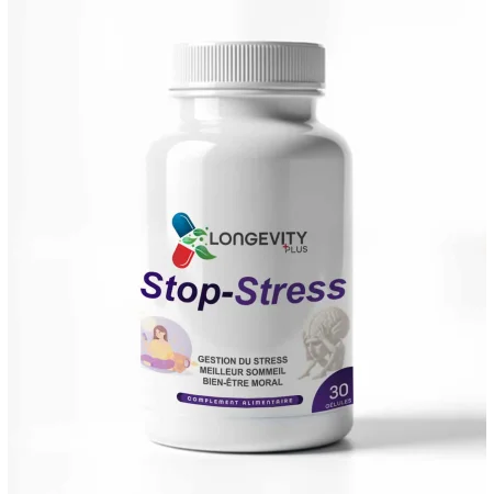Stop Stress - 30 Gelules - Longevity Plus- | LONGEVITY PLUS | Booster D'hormone - Strong Nutrition Tunisia