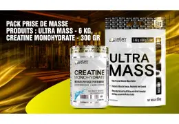 Pack Prise de Masse : Ultra Mass + Creatine Monohydrate - Transformez Votre Corps en 3, 6 Mois