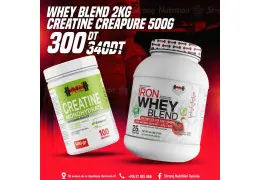 Pack Whey Blend 2 Kg + Créatine Creapure 500 Gr IronLab – Croissance Musculaire et Puissance Maximale