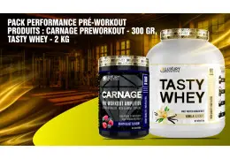 Pack Performance Pré-Workout : Carnage PreWorkout + Tasty Whey – Optimisez votre Énergie et Performance