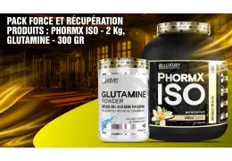 Pack Force et Récupération : PhormX ISO - 2 Kg et Glutamine - 300 Gr